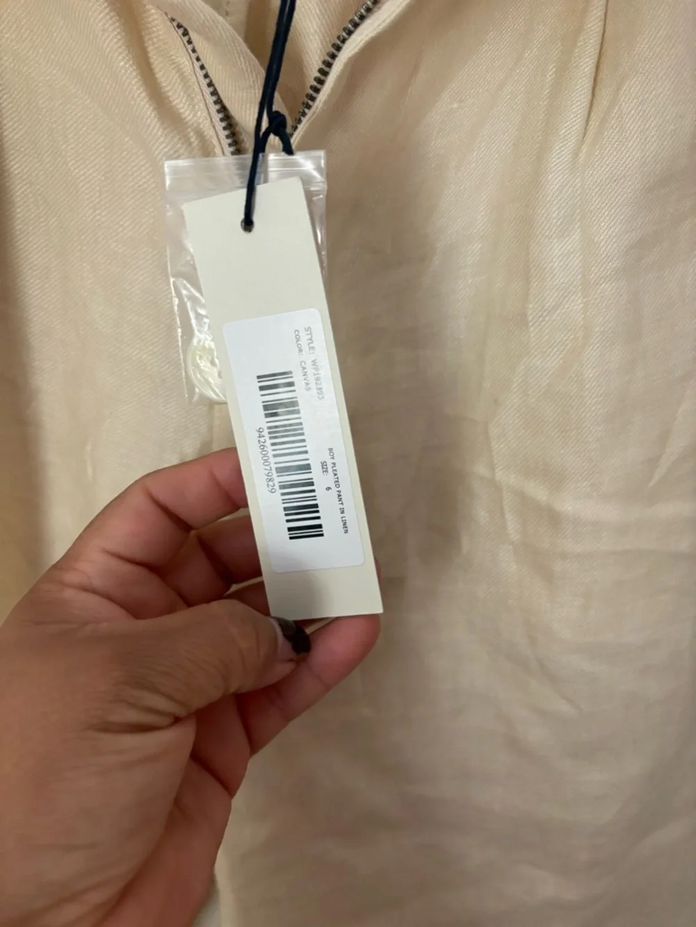 Alex Mill Cream Straight-Leg Linen Pants - Picture 5 of 6